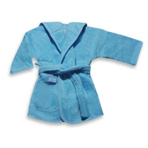 Baby badjasje met naam geborduurd - kinderbadjas in het blauw