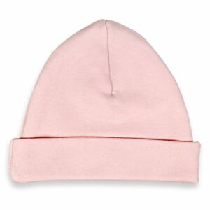 Babymutsje met naam geborduurd - roze babymutsje met bijpassende kleur garen