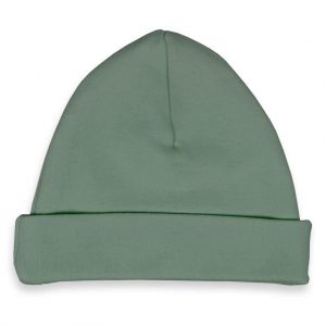 Newborn babymutsje stone green met naam erop geborduurd