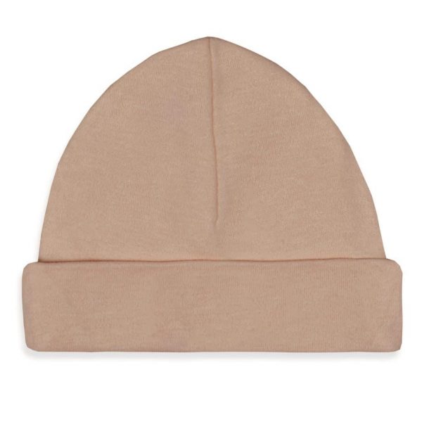 Newborn babymutsje stone pink met naam erop geborduurd
