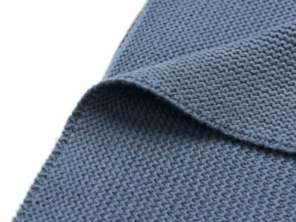 Jollein gebreid wiegdekentje met naam geborduurd - jeans blue 2
