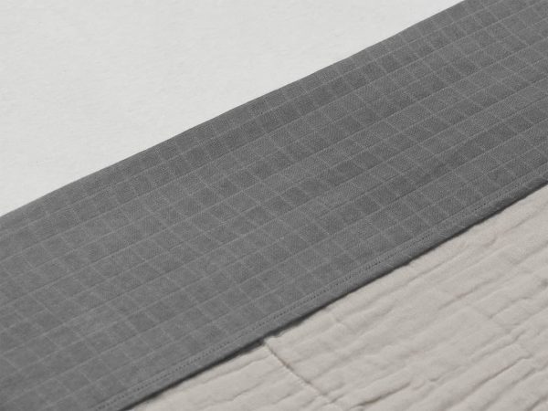 Jollein Lakentje Wrinkled Cotton storm grey eventueel met naam geborduurd