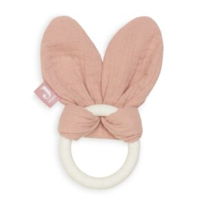 Jollein siliconen bijtring Bunny ears oudroze