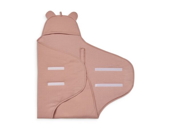 Jollein wikkeldeken Basic stripe oudroze 2
