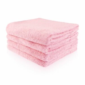 Badlaken met naam of tekst geborduurd - badhanddoek in het roze