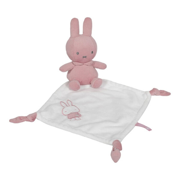 Nijntje knuffeldoekje Pink Baby Rib met naam geborduurd