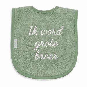 Unieke Slab met eigen tekst geborduurd stone green 25 x 40 cm
