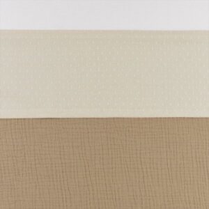 Meyco ledikantlaken met naam geborduurd plume soft sand