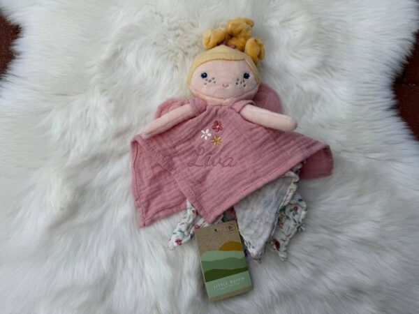 Little Dutch knuffeldoekje Fairy Mila met naam geborduurd | Fairy Garden - Afbeelding 2