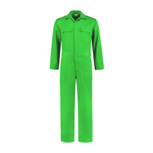 Kinderoverall met naam geborduurd - appelgroen 1