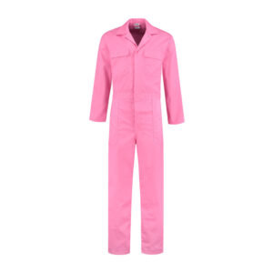 Kinderoverall met naam geborduurd - lichtroze 1