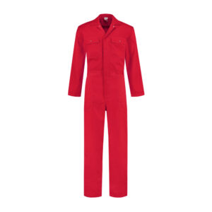 Kinderoverall met naam geborduurd - rood 1