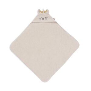 Jollein Badcape Charlie Cat met naam geborduurd - 75 x 75 cm