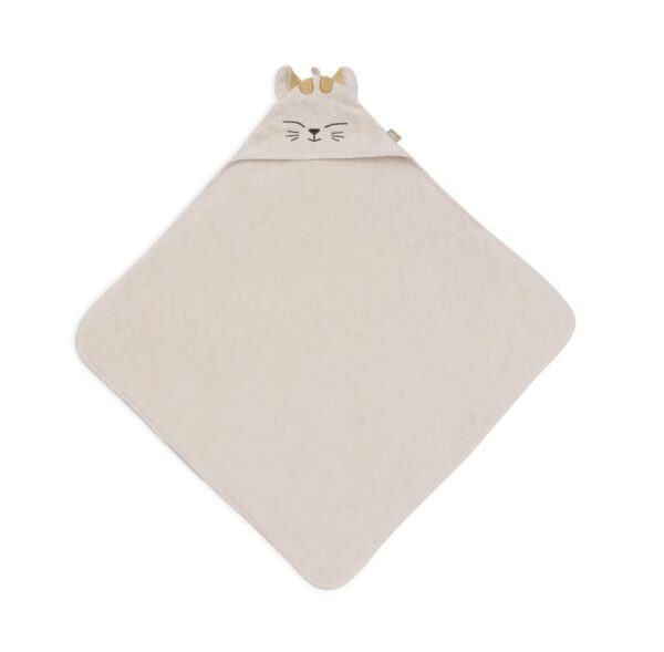 Jollein Badcape Charlie Cat met naam geborduurd - 75 x 75 cm