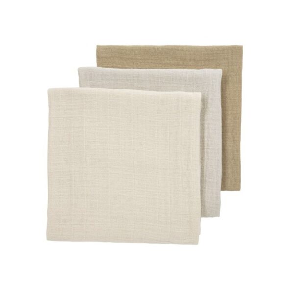 Meyco Hydrofieldoek met naam geborduurd (3-pack) - sand-greige-taupe