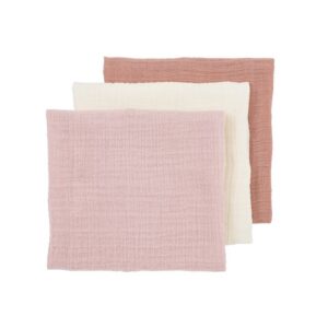 Meyco Hydrofieldoek met naam geborduurd (3-pack) - soft rose-rose-natural