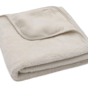 Jollein Sherpa-jersey wiegdekentje met naam geborduurd - Oatmeal 1