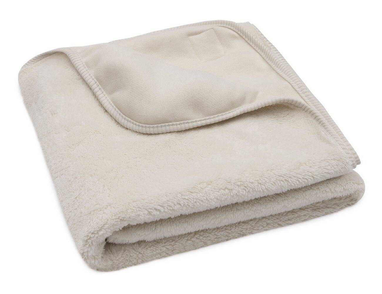 Jollein Sherpa-jersey wiegdekentje met naam geborduurd - Oatmeal 1