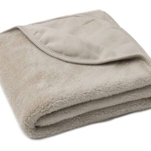 Jollein Sherpa-jersey wiegdekentje met naam geborduurd - Warm Sand 1