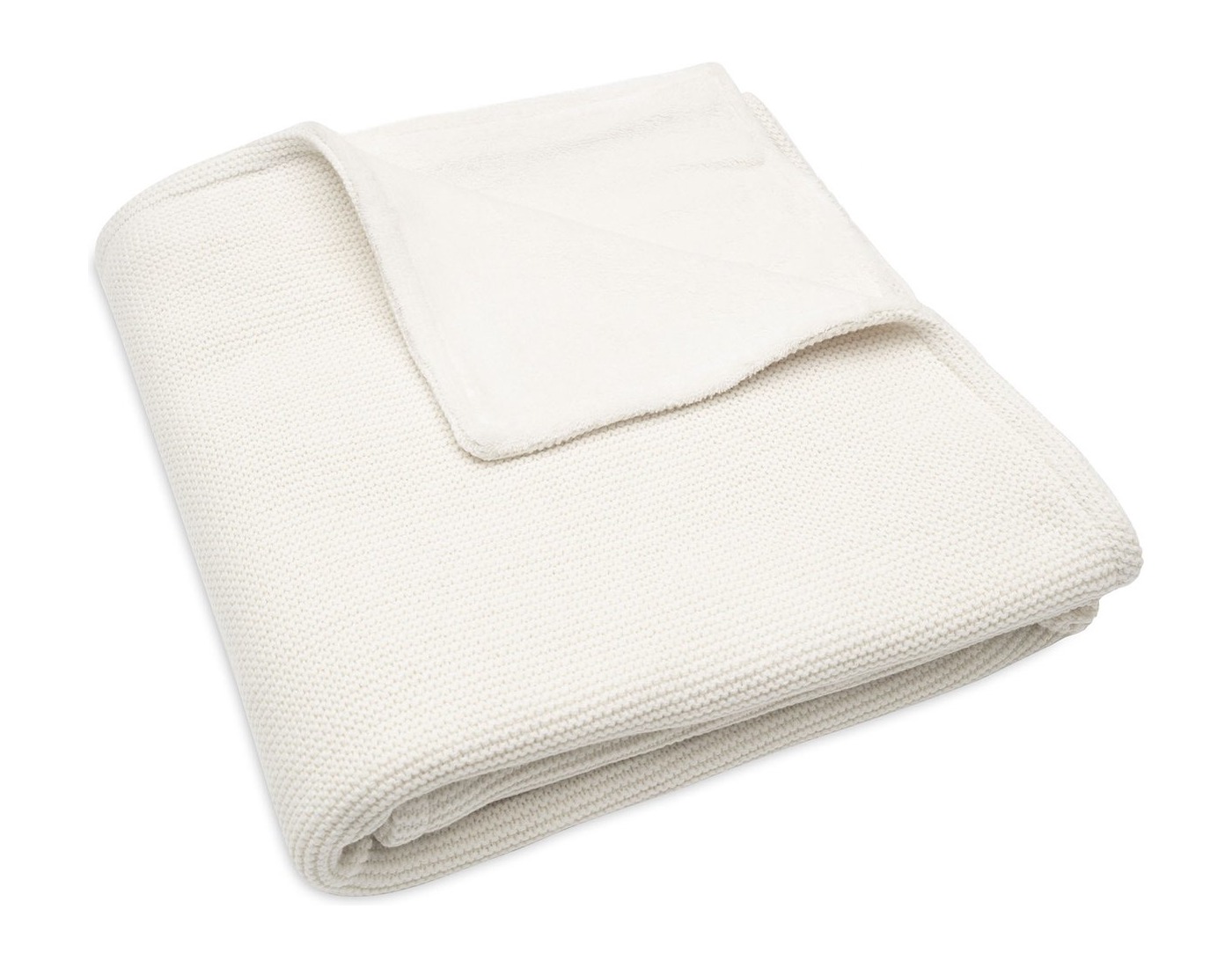 Jollein gebreid ledikantdekentje met naam geborduurd - fleece ivory-coral 1