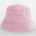 Kinder zonnehoedje met naam geborduurd - vintage pink