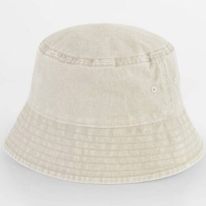 Kinder zonnehoedje met naam geborduurd - vintage sand