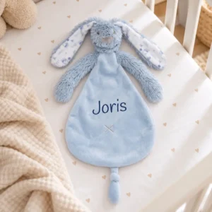 Happy Horse Blue Graphic Rabbit Richie knuffeldoekje met naam 1