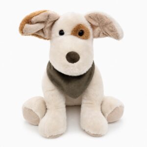 Geboorteknuffel met naam op bandana - Hond Milo 1