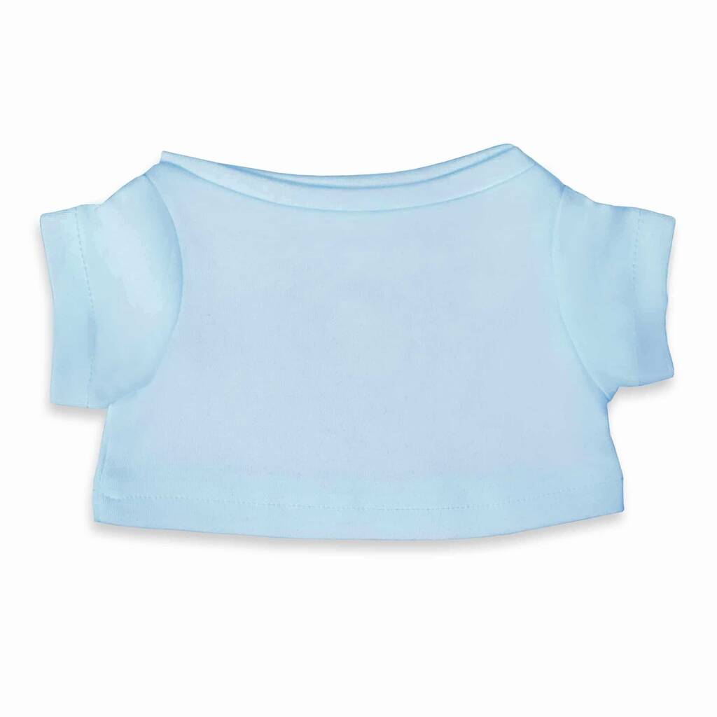 't shirt voor geboorteknuffel met naam geborduurd - lichtblauw